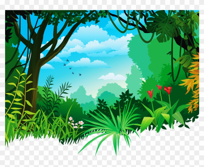 Rainforest Clipart Scenery - Forest Background For Poster - Png Download #1633882