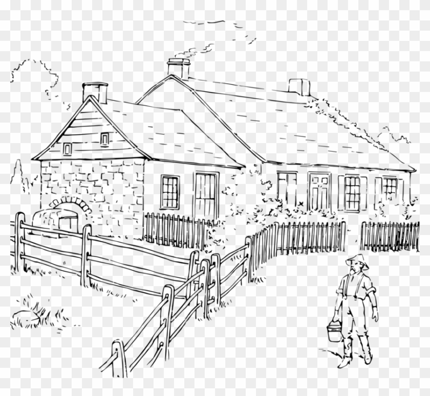 Black And White Scenery Drawing Line Art Comics - Black And White Clipart Scenery - Png Download