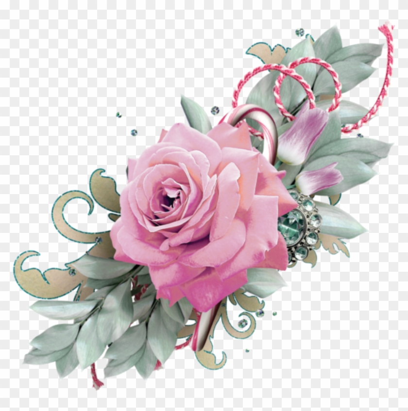 #mq #pink #rose #flower #border - Garden Roses Clipart