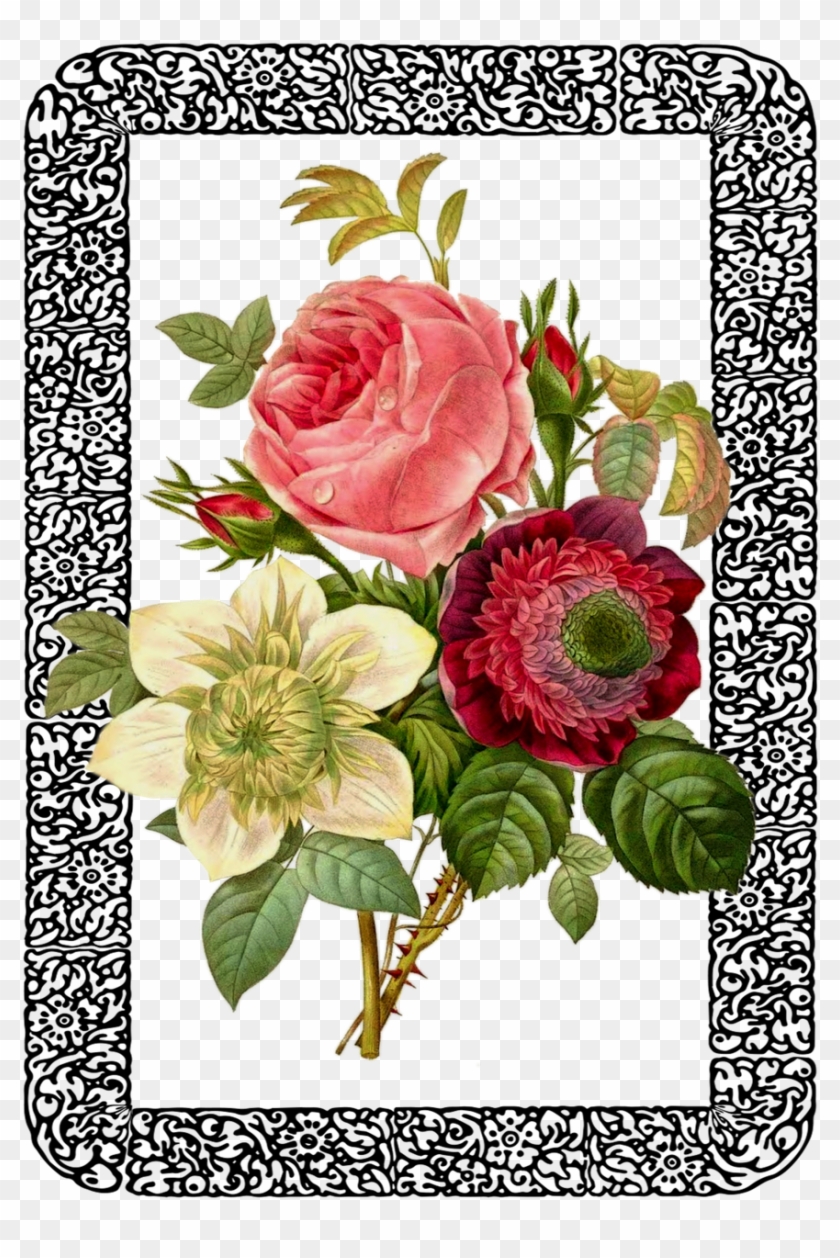 Vintage Rose Bouquet - Vintage Flower Illustrations Png Clipart #1634629