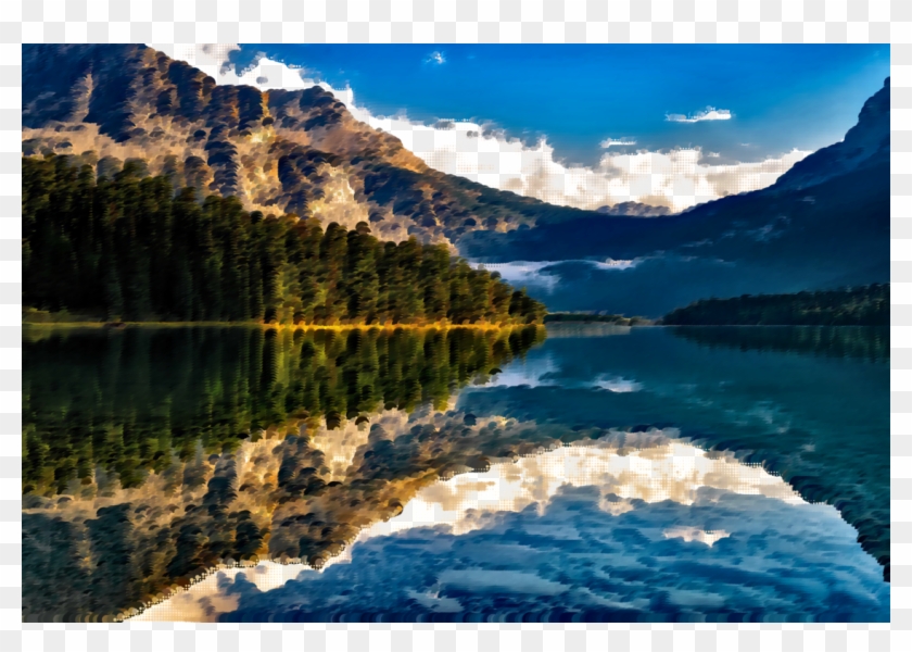Landscape Painting Reflection Scenic Landscapes, Water - Canada Physical Geography Clipart