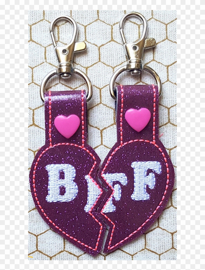 Best Friends Forever Embroidered Key Fob - Cross-stitch Clipart