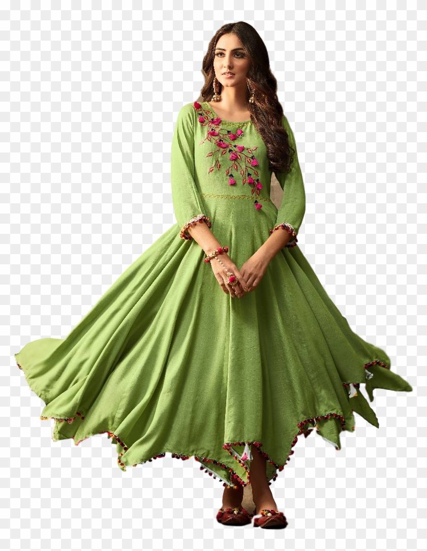 S4u Green Cotton Anarkali Kurti - Rayon Anarkali Kurtis Clipart