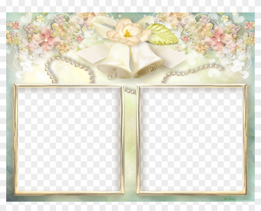 Soft Transparent Double Wedding Frame - Double Frames Transparent Clipart