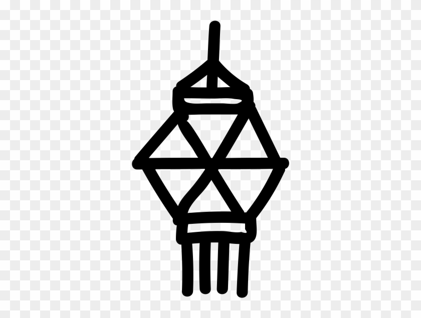 Diwali Kandil Black And White Clipart