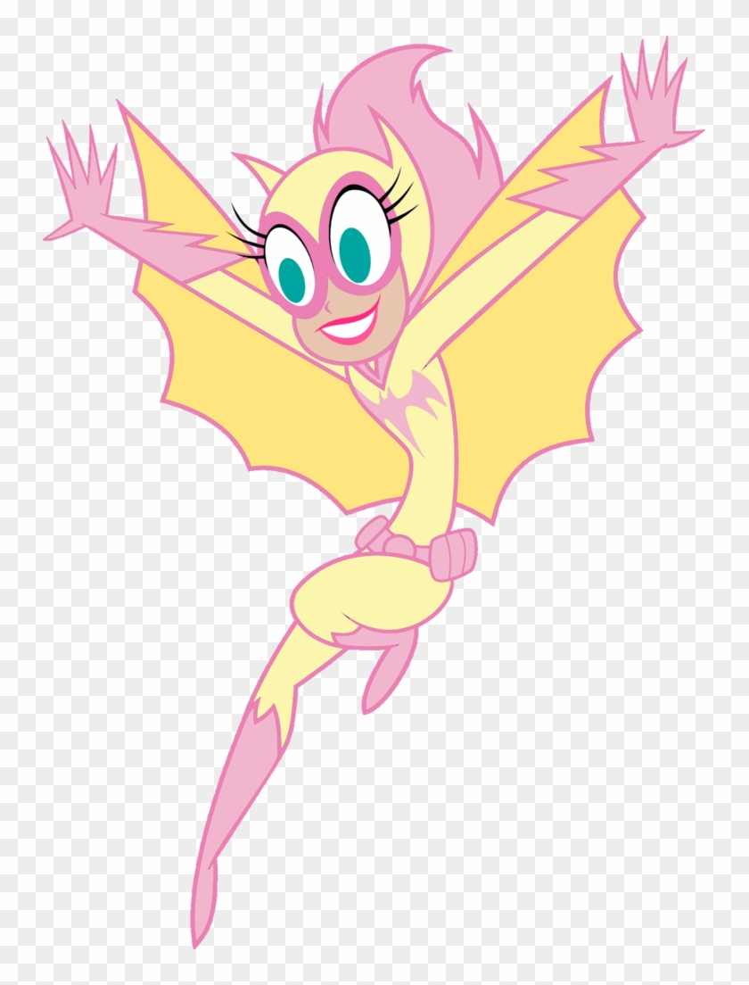 Batgirl, Crossover, Flutterbat, Fluttershy, Safe, Super - Cartoon Clipart