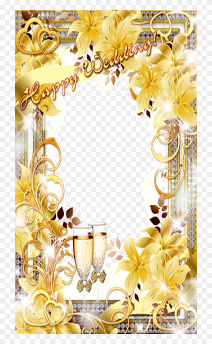 Wedding Photo Frame - Yellow Wedding Png Photo Frame Clipart