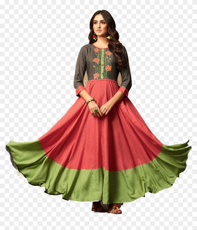 S4u Multicoloured Cotton Silk Anarkali Kurti - S4u Kurti Clipart #1635719