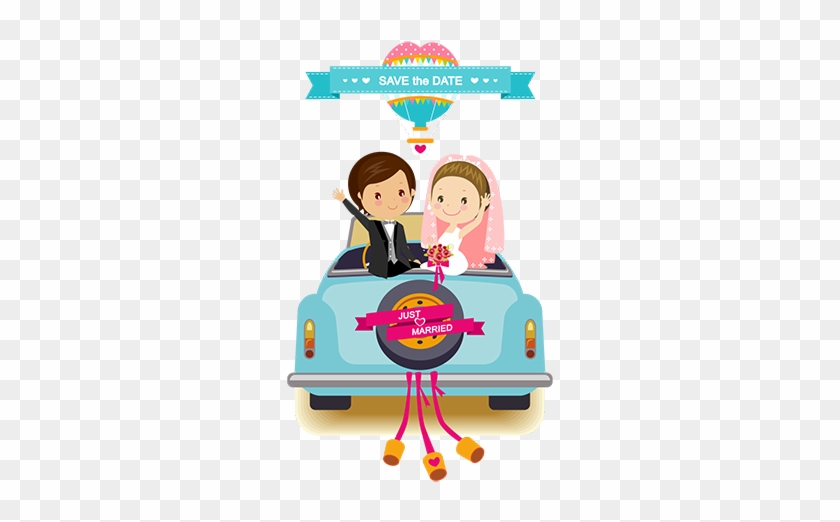 Online Wedding Invitation For Whatsapp Save The Date - Cartoon Wedding Vector Png Clipart