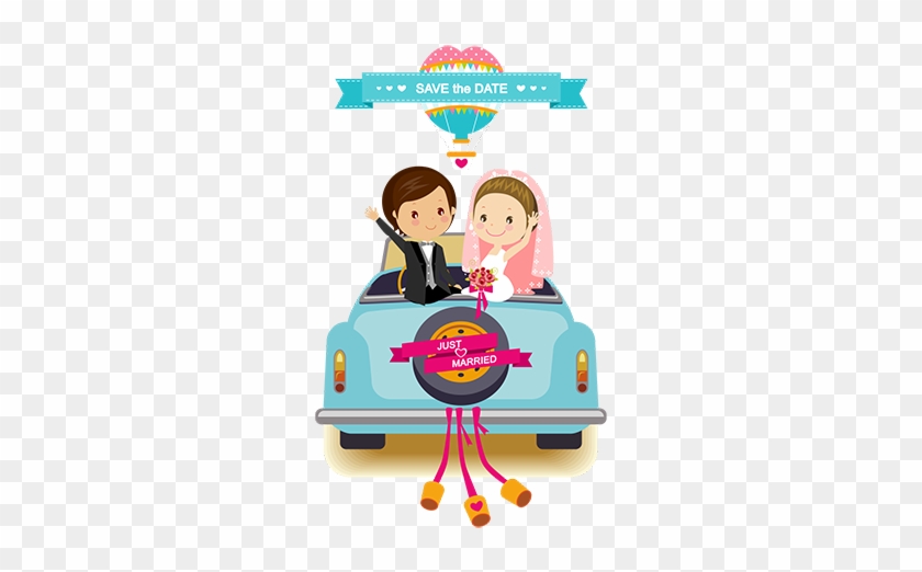 Online Wedding Invitation For Whatsapp Save The Date - Cartoon Wedding Vector Png Clipart #1636179