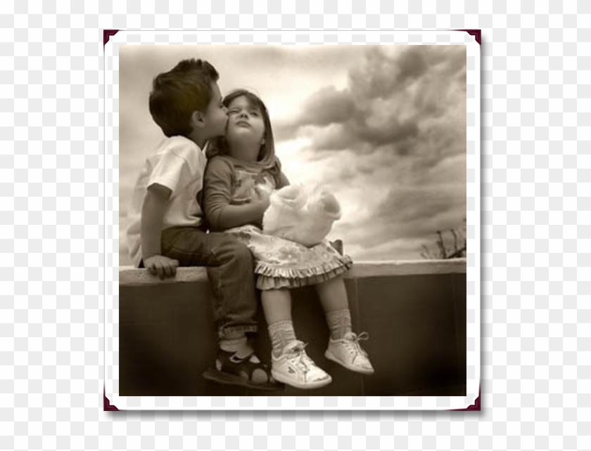 6)only The Open Heart Receives - Kids Kissing Lovely Clipart