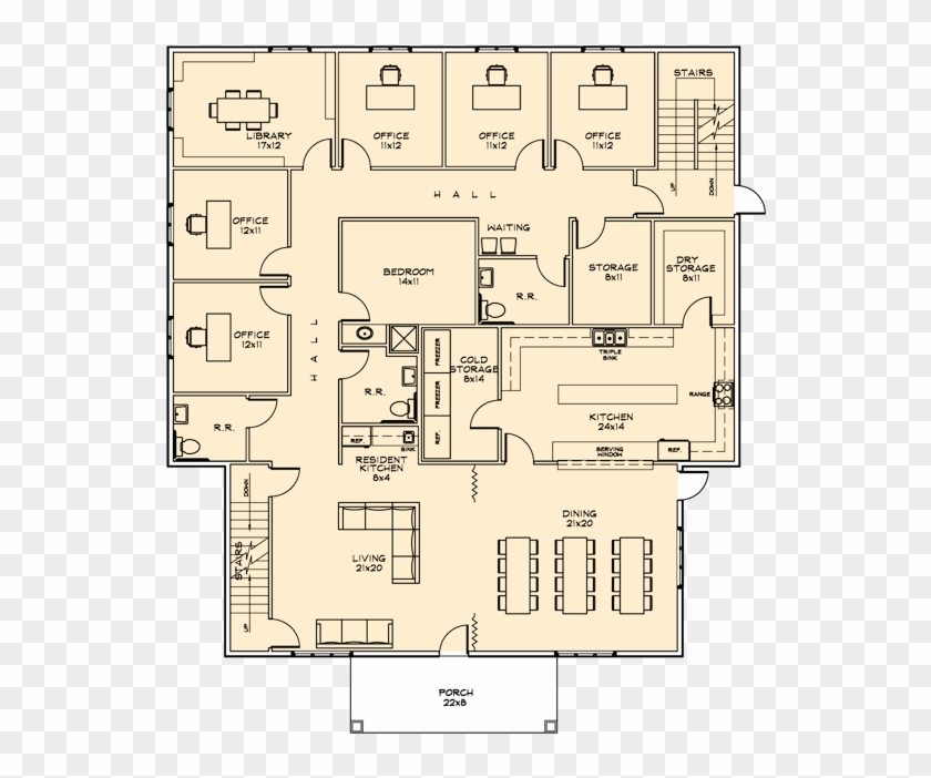 Corner House - Floor Plan Clipart