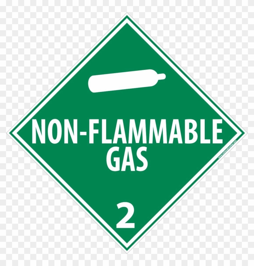 Non-flammable Gas - Non Flammable Gas 2 Label Clipart #1639411