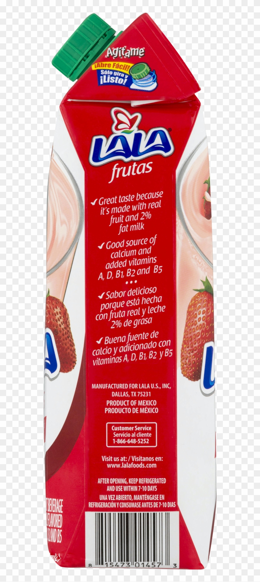Lala Frutas Strawberry Fruit Drink, 2% Dairy Milk, - Strawberry Clipart #1640252