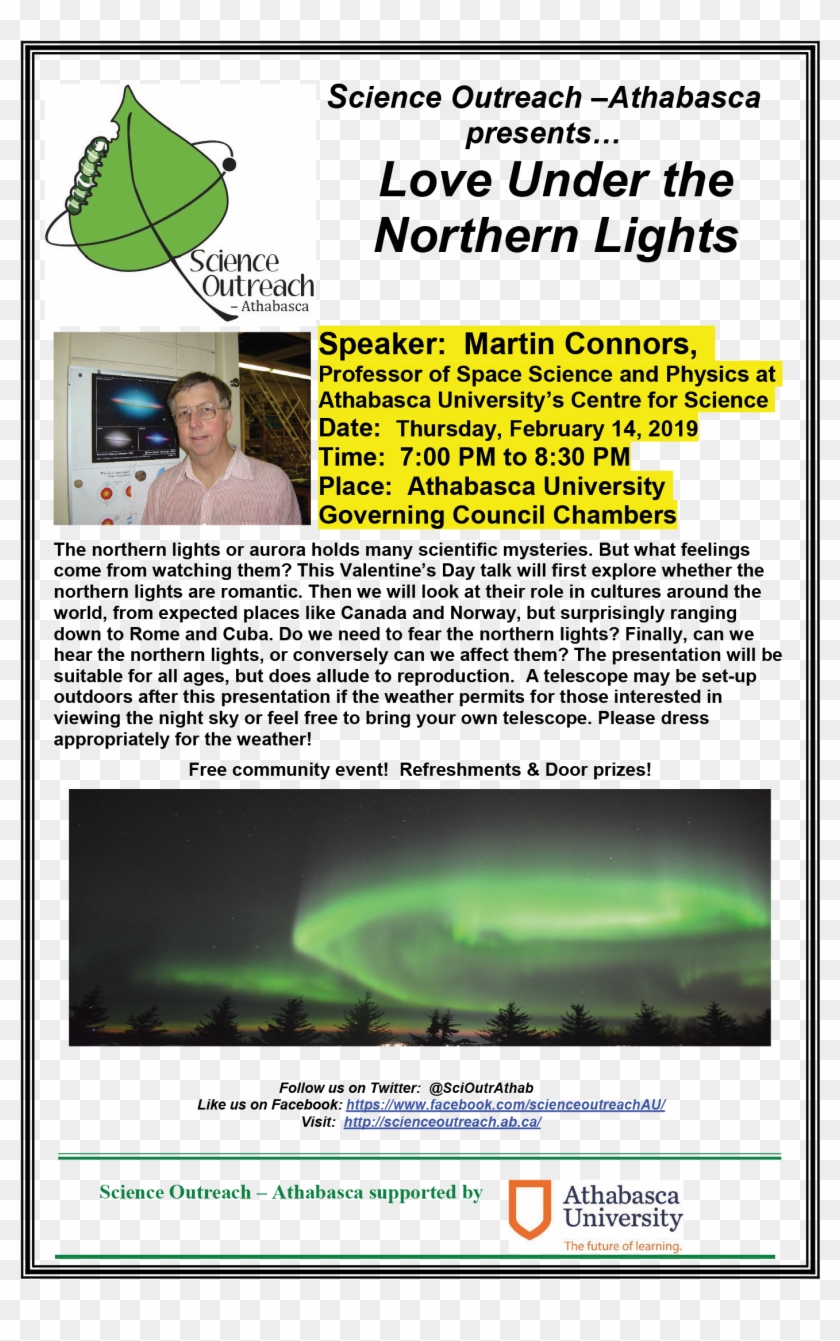 Love Under The Northern Lights Science Outreach Athabasca - Pamphlet Design Clipart #1640315