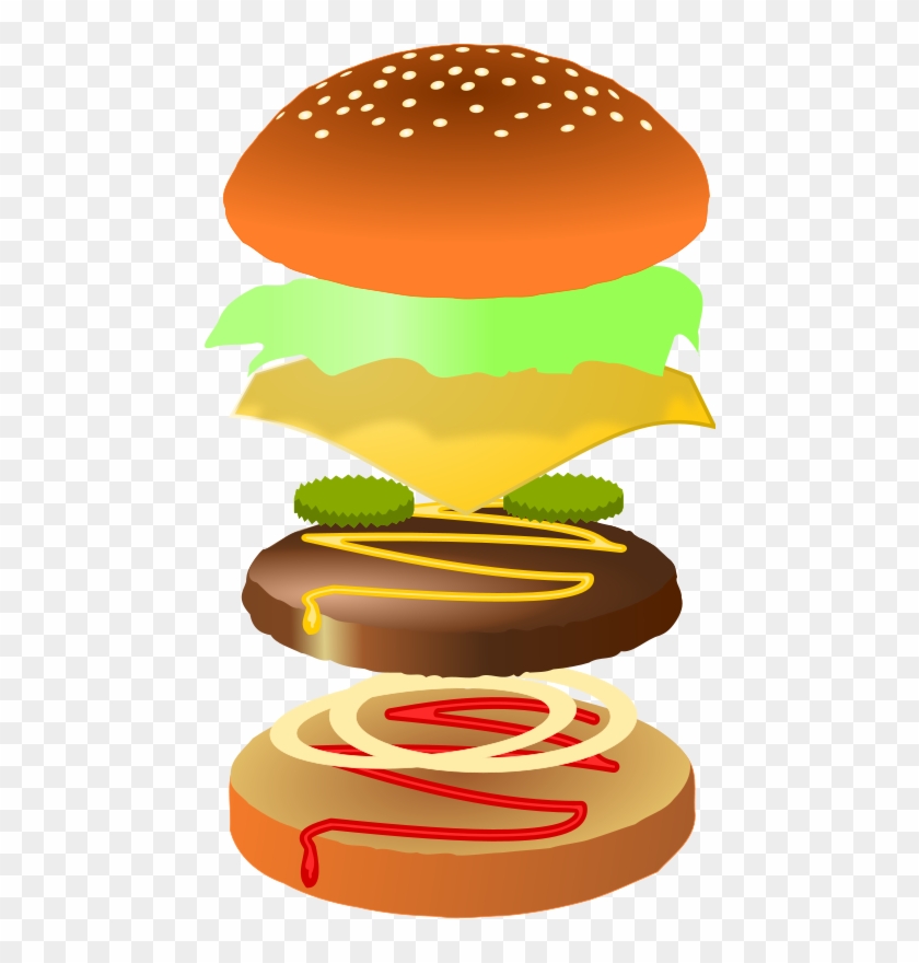 Transparent Library Hamburger Clipart Layer Free On - Making A Burger Clip Art - Png Download #1641988