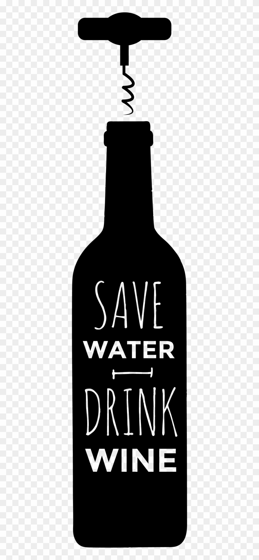 Save Water Drink Wine Wall Sticker - Bottle Clipart