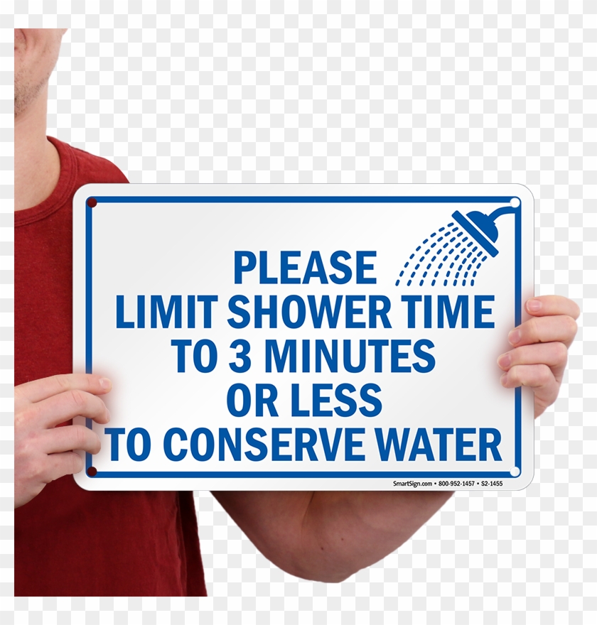 Limit Shower Time To Conserve Water Sign - Sign Clipart