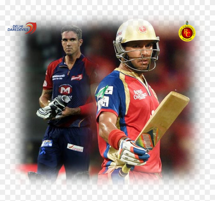 Yuvraj And Pietersen - Limited Overs Cricket Clipart