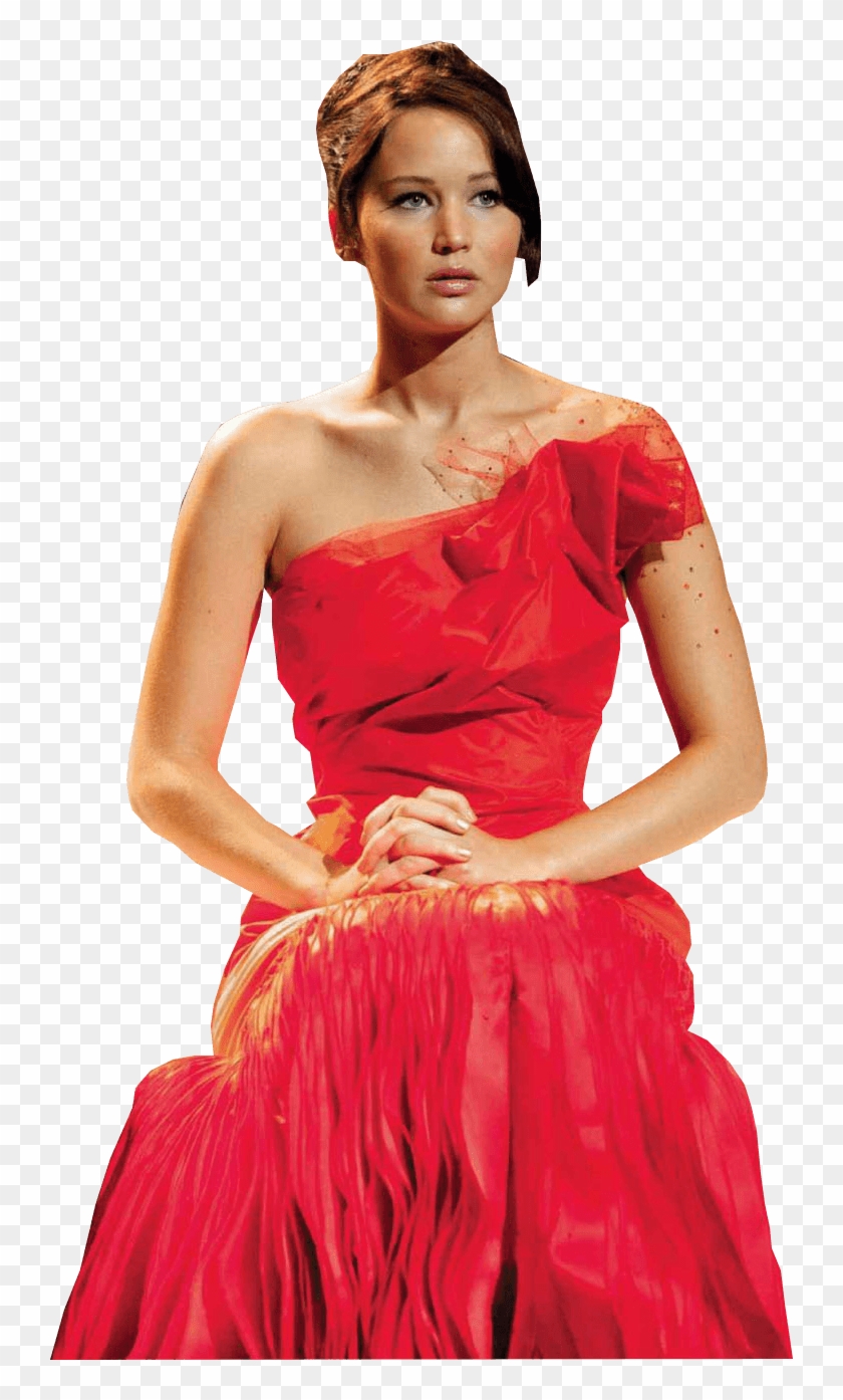 Jennifer Lawrence Red Dress - Katniss In Her Dress Clipart #1643399