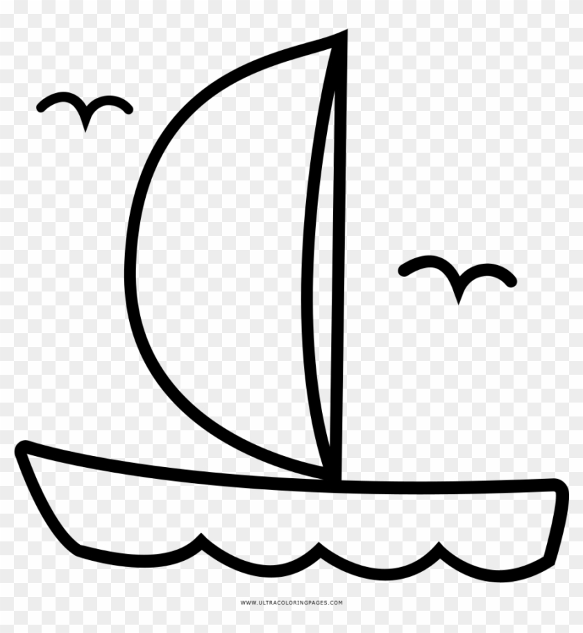 Sail Boat Coloring Page Clipart
