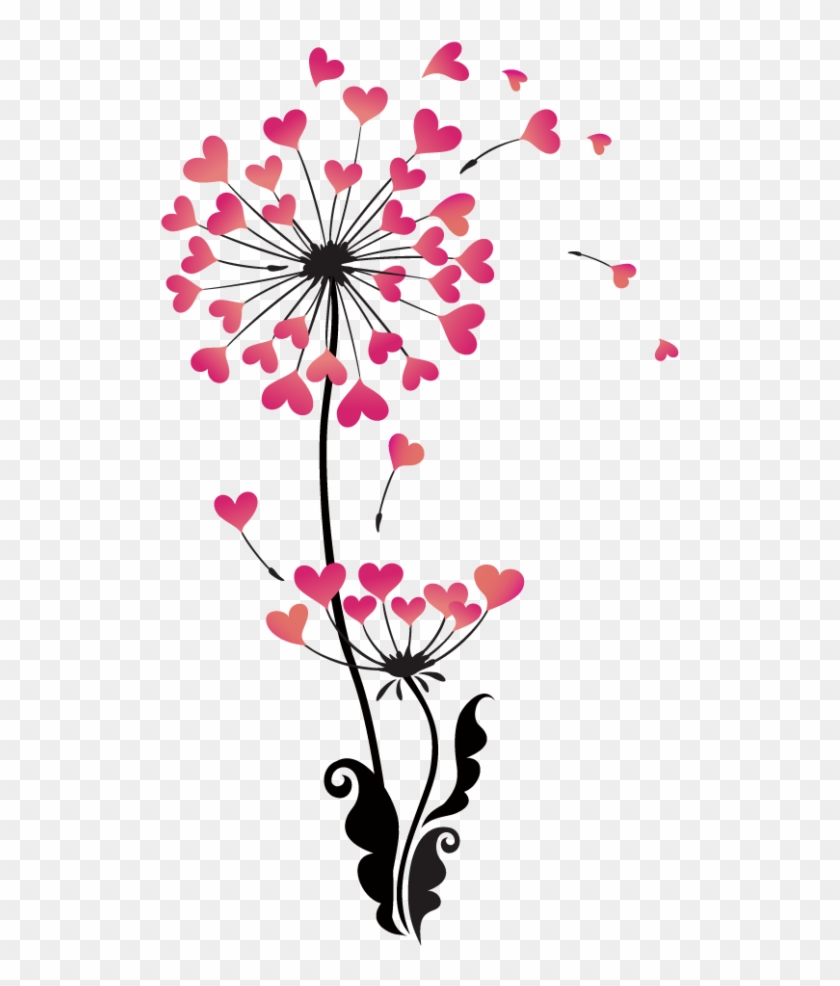Flower Pattern Png - Heart Dandelion Svg Clipart
