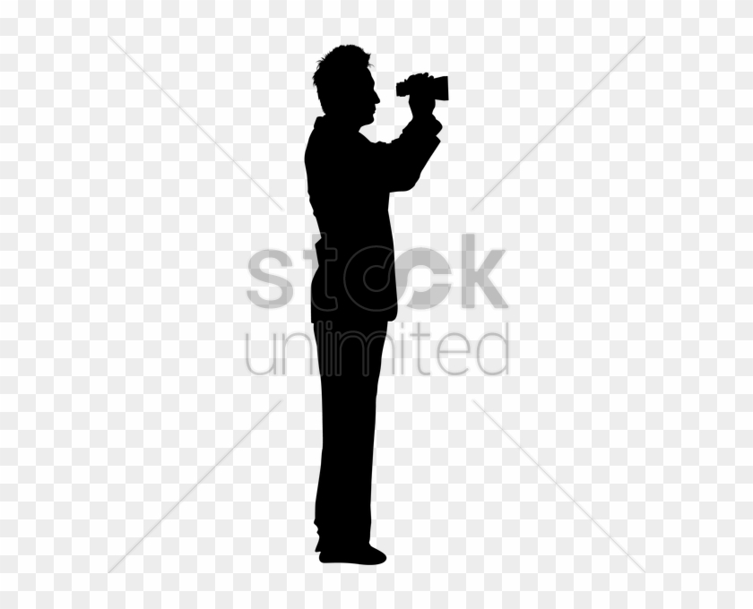 Silhouette Of A Man With Binoculars Vector Image - Agarbatti With Stand Png Clipart