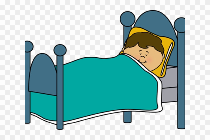 Boy Sleeping In Bed Clipart - Png Download