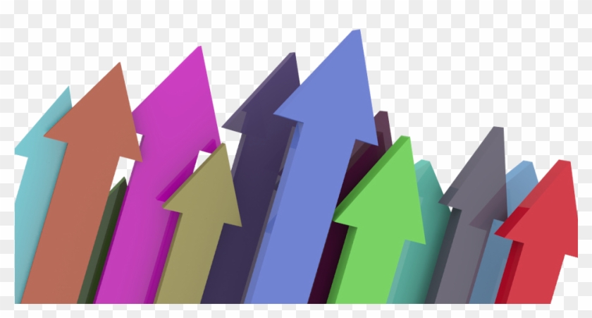 A Group Of Colored Arrows Pointing Up - Arrows Up Clipart