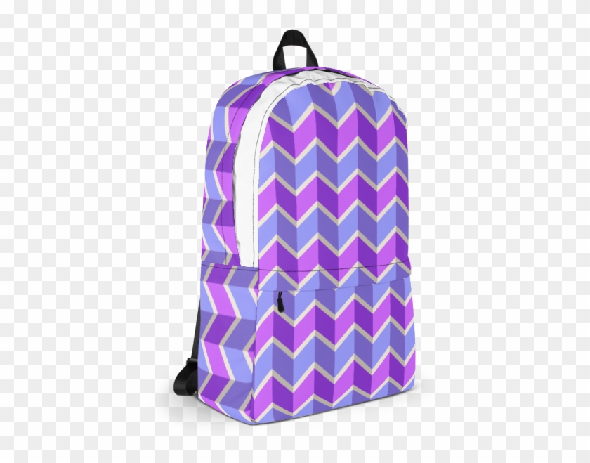 Blue And Purple Chevron Pattern Backpack - Backpack Clipart