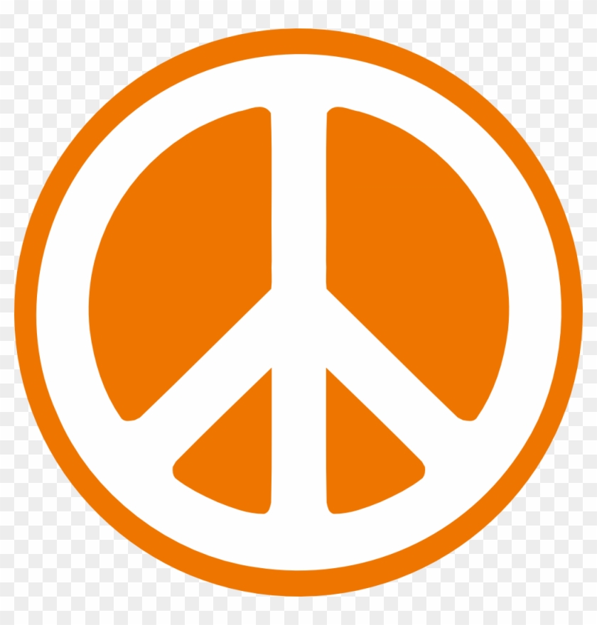 Hippy Groovy Peace Symbol Sticker Dark Orange 2-999px - Peace Sign Orange Clipart