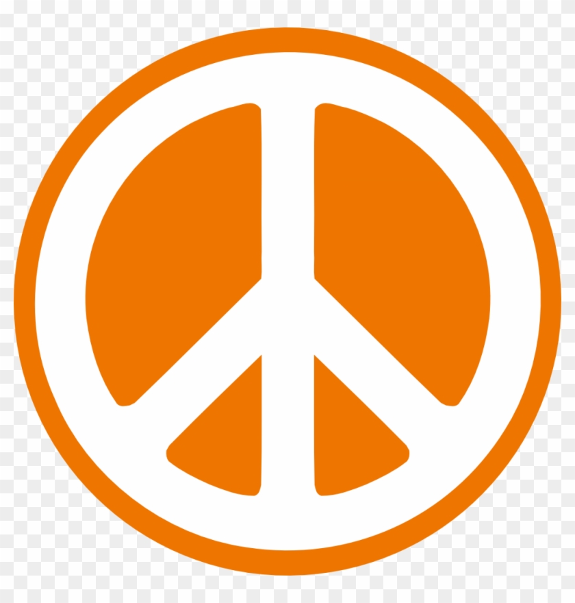 Hippy Groovy Peace Symbol Sticker Dark Orange 2-999px - Peace Sign Orange Clipart