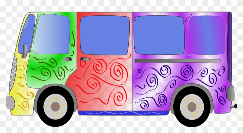 Hippie Clipart 60's - Colorful Bus Clip Art - Png Download #1646582