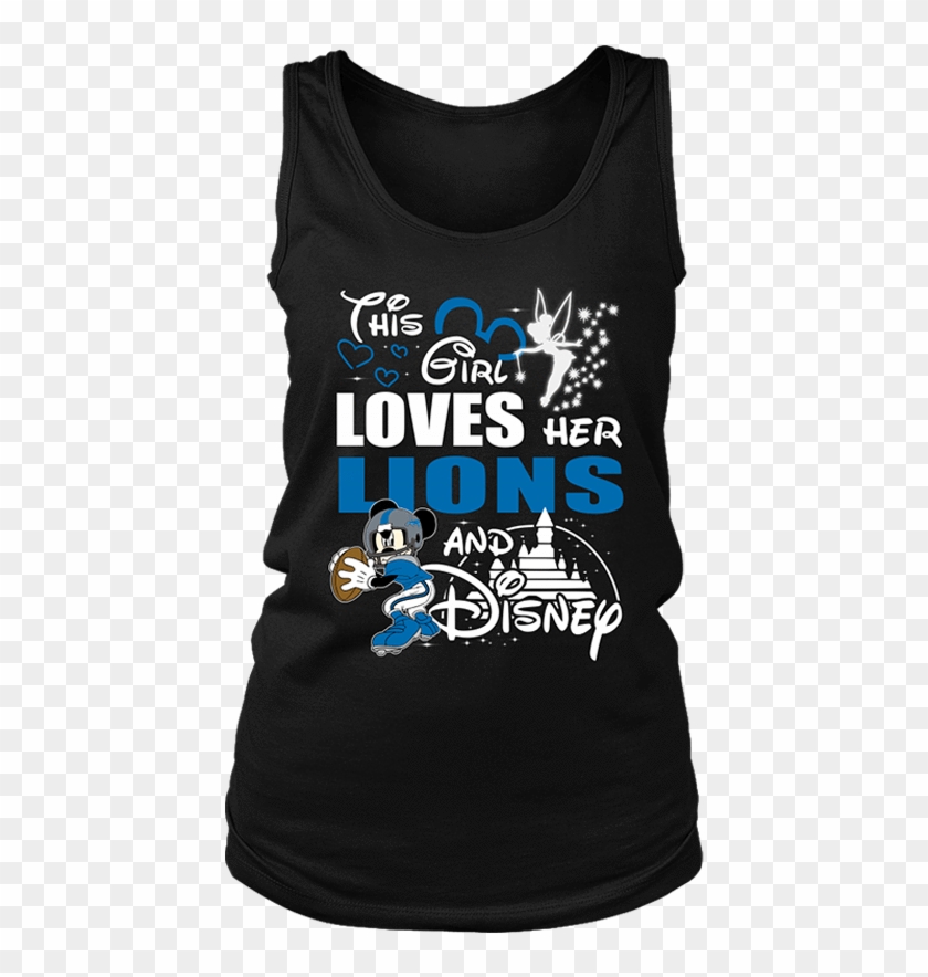 This Girl Loves Her Detroit Lions And Mickey Disney - Shirt Clipart #1647314
