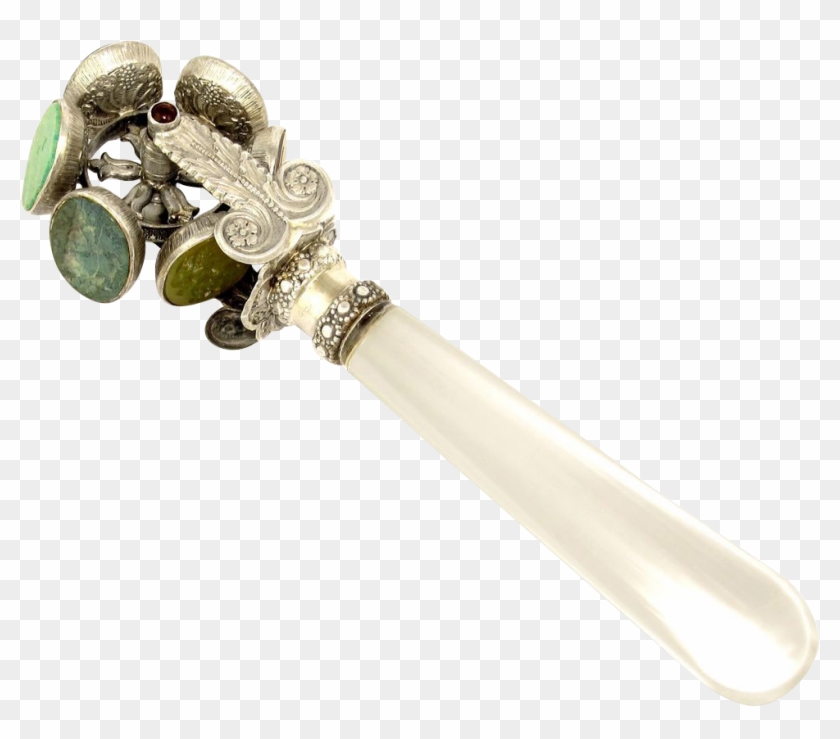 Antique Silver Wax Seal Wheel / Rotating Letter Desk - Body Jewelry Clipart