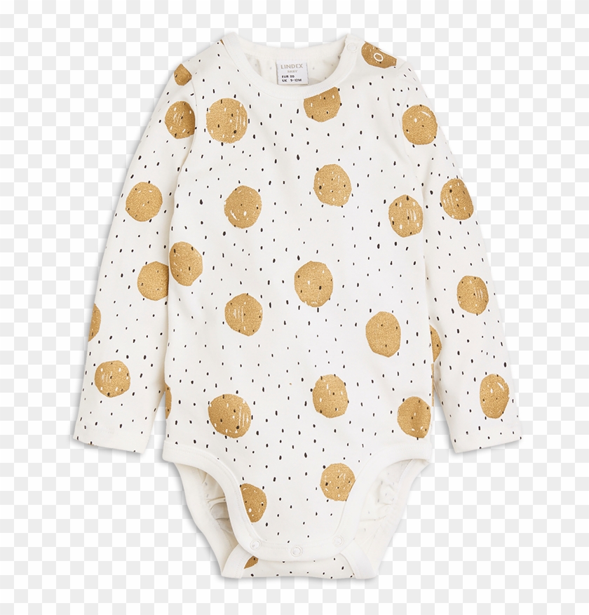 Longsleeved Bodysuit With Golden Dots White - Pattern Clipart