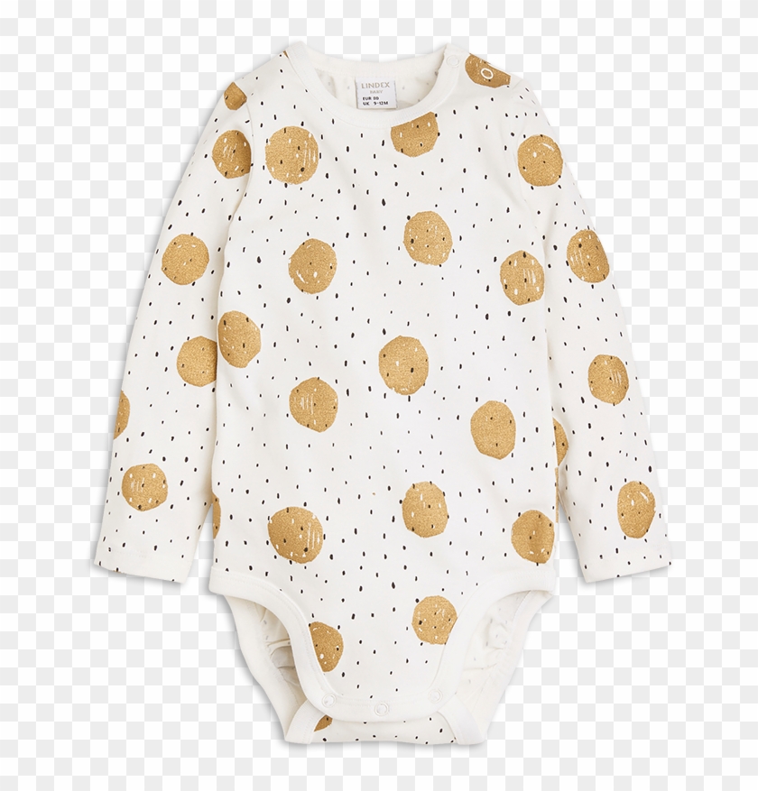 Longsleeved Bodysuit With Golden Dots White - Pattern Clipart #1647865