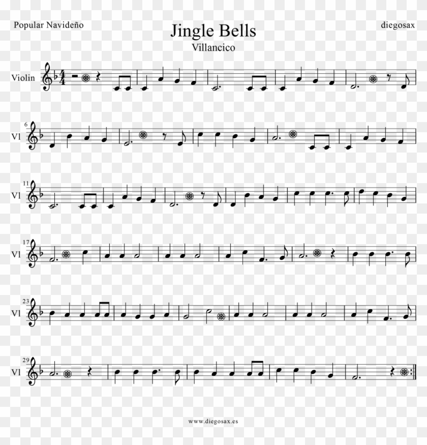 Jingle Bells Violin Notes - Jingle Bells Partitura Violin Clipart #1648255