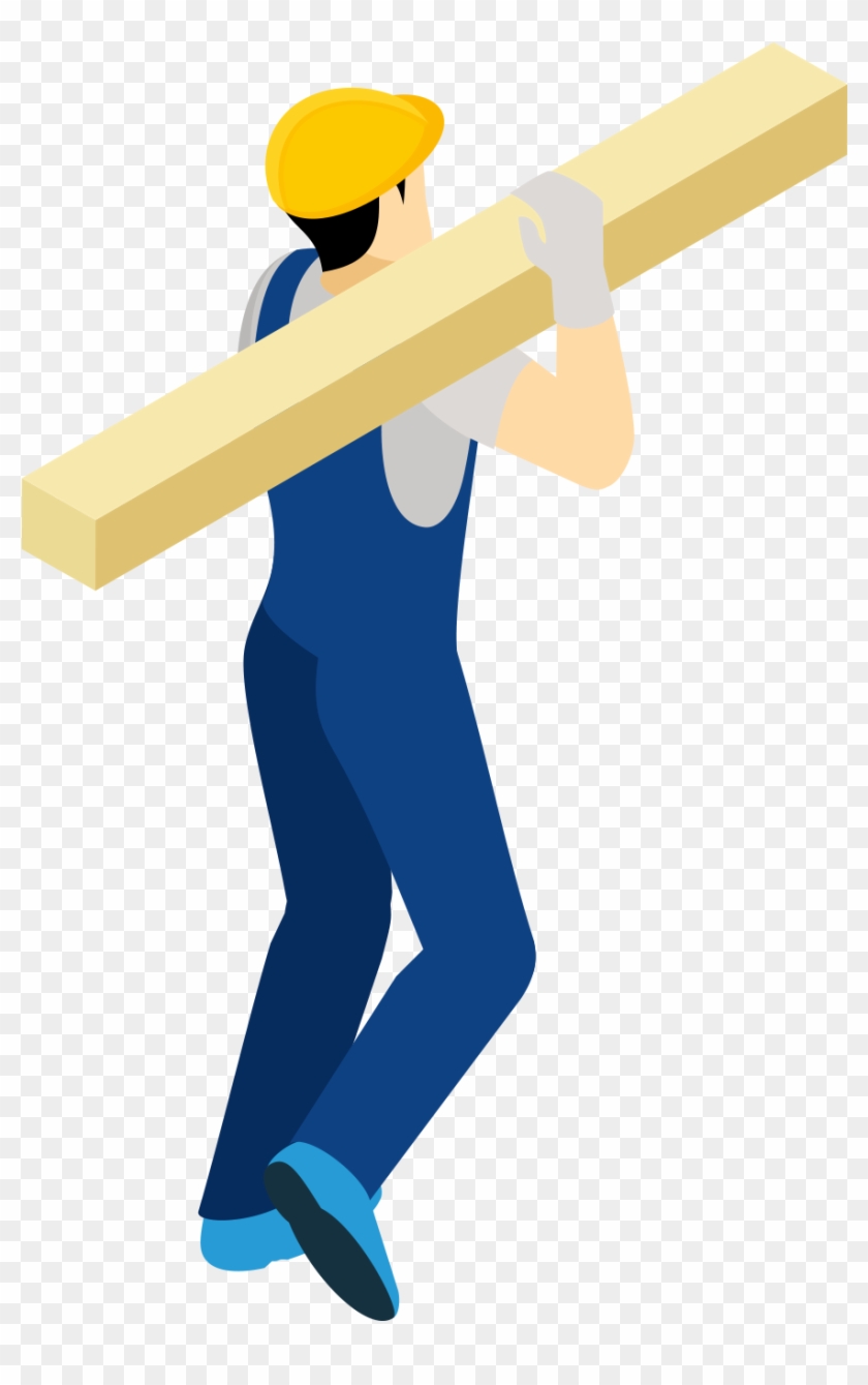 Vector Construction Workers Back 939*1600 Transprent - Construction Worker Clip Art Vector - Png Download