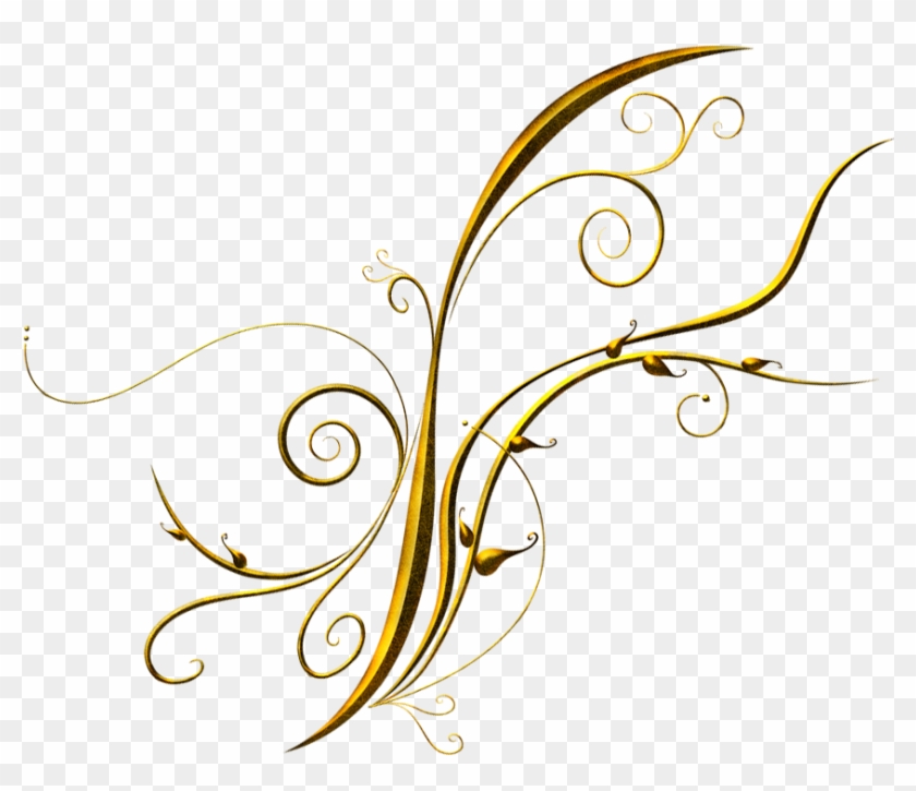 Golden Deco Ornament Png Clipart - Gold Border Flower Png Transparent Png #1648986