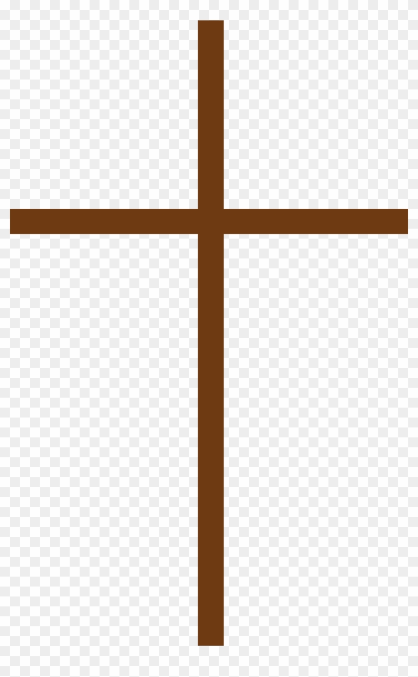Thin Brown Cross - Simple Thin Black Cross Clipart #1649025
