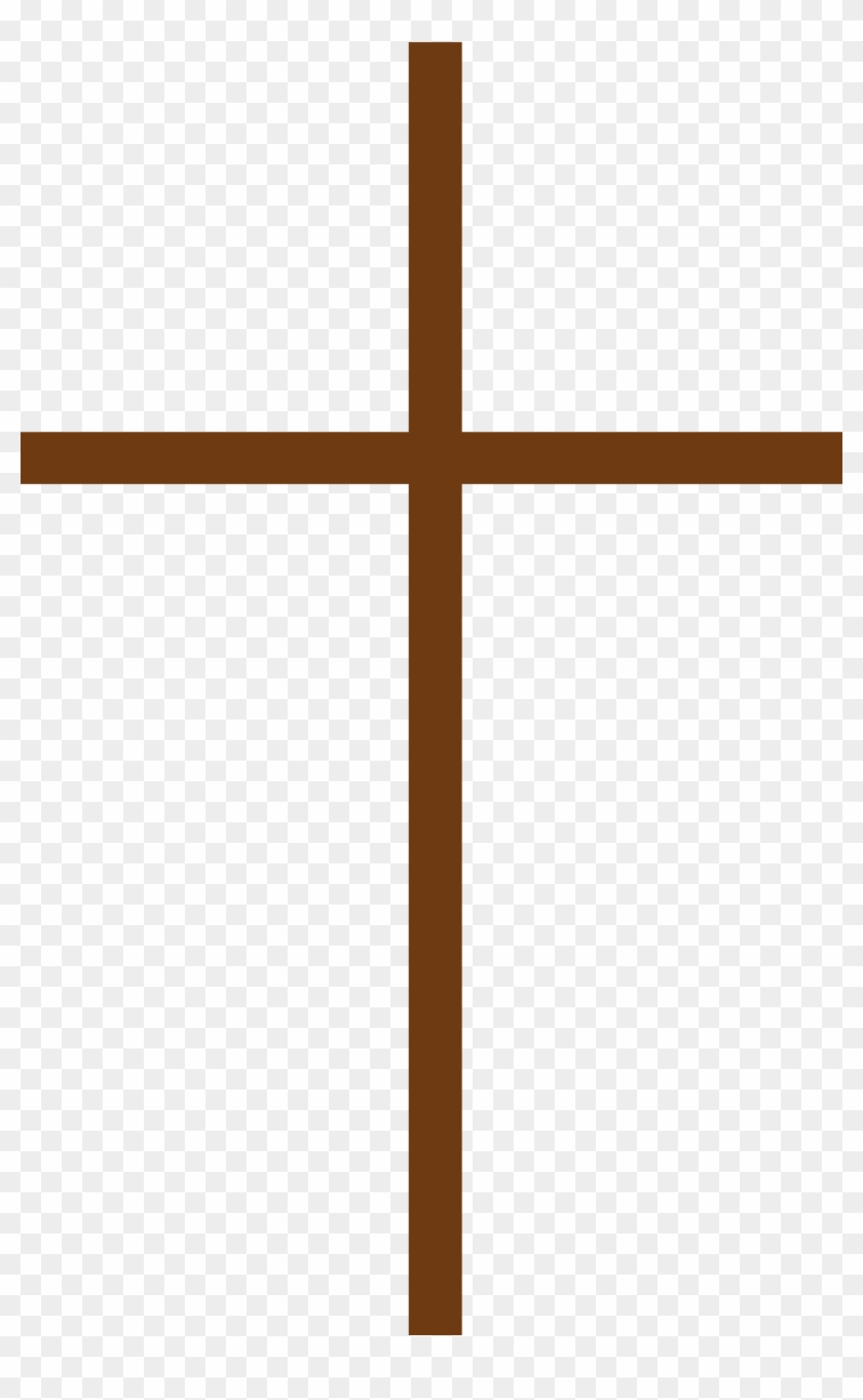 Thin Brown Cross - Simple Thin Black Cross Clipart