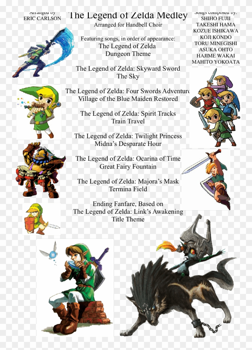 The Legend Of Zelda Handbell Medley Sheet Music For - Twilight Princess Wolf Zelda Clipart
