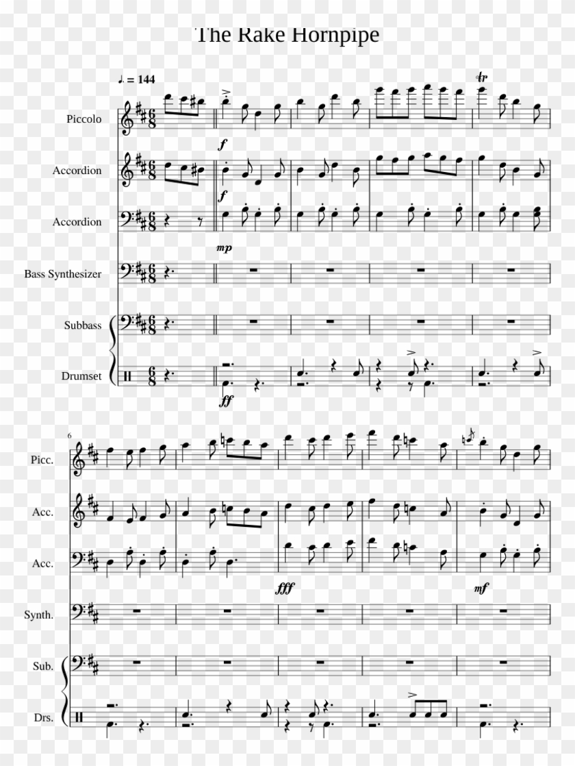 The Rake Hornpipe - Rake Hornpipe Piano Sheet Music Clipart #1649870