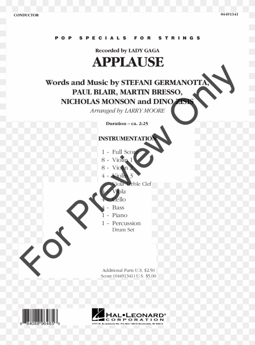 Applause Thumbnail Applause Thumbnail - Sheet Music Clipart