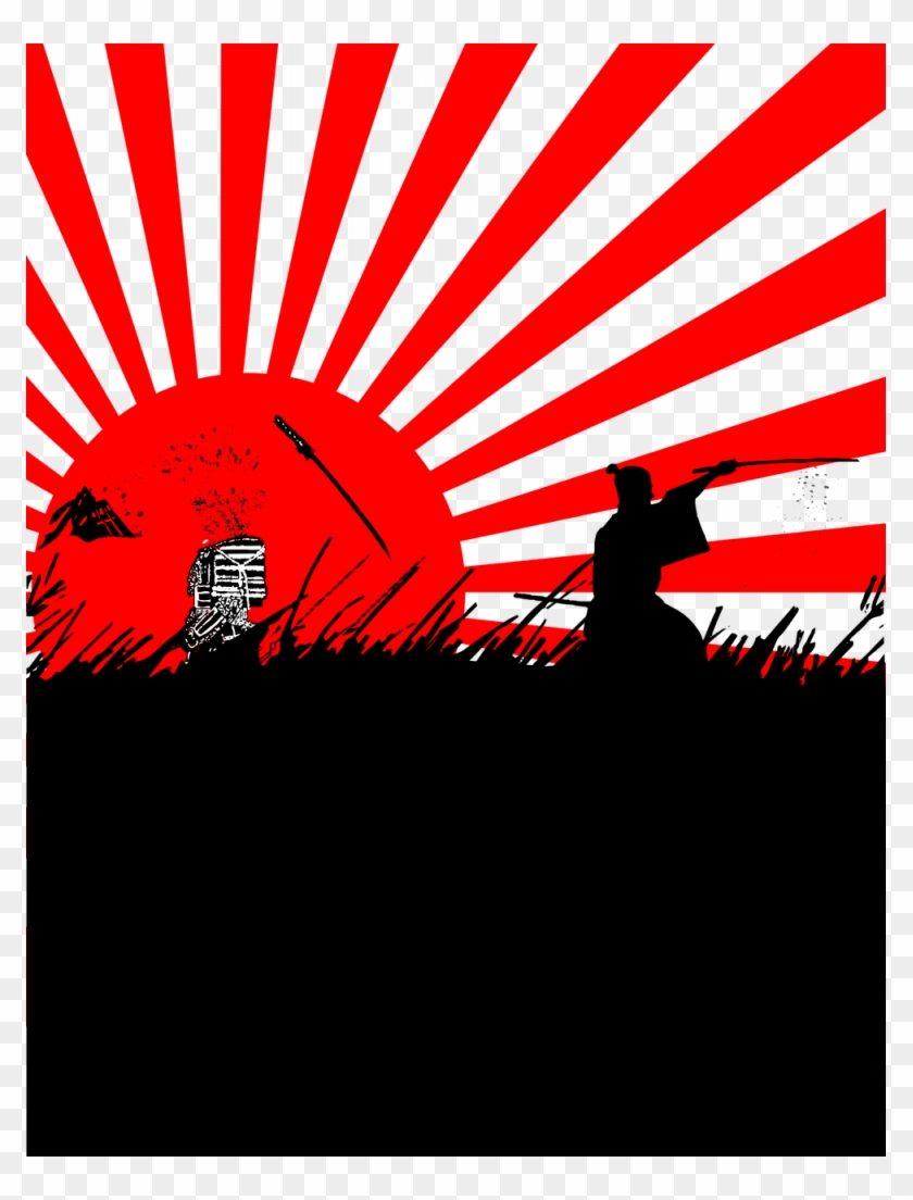 Samurai Clipart Japan Flag - Imperial Japanese Flag Background - Png Download