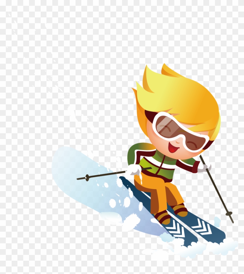 Svg Royalty Free Alpine Skiing Stock Photography Clip - Cartoon Boy Skiing - Png Download