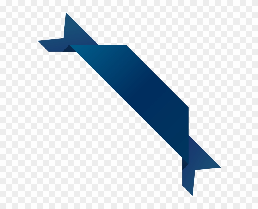 Corner Ribbon03 Navy Blue - Dark Blue Ribbon Vector Clipart #1652191