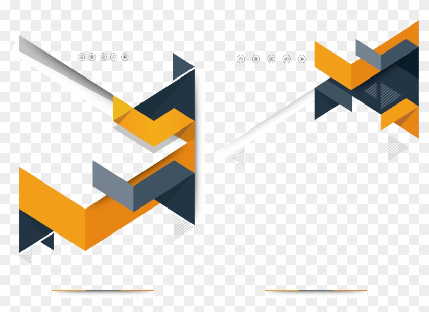 Polygon Business Manual Effect Template Brochure Corner - Vector Flyer Template Png Clipart