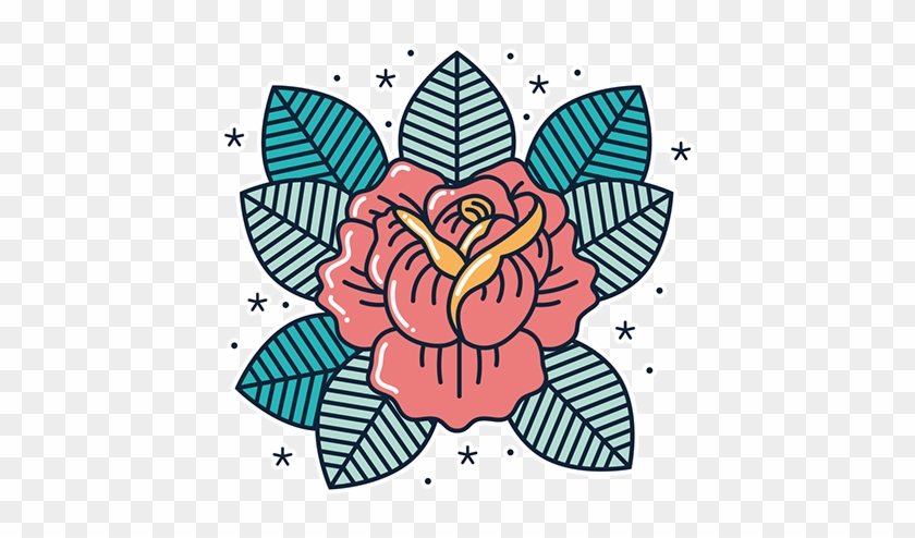 Rose Tattoos Flash - Tatuaje Tradicional Png Clipart